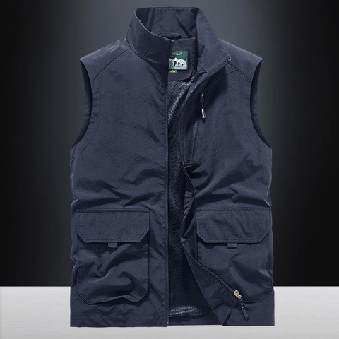 Men's Lightweight Multi-Pocket Outdoor Fishing Vest Quick-Dry Breathable Mesh Gilet Photography Tactical Body Warmer Vest
