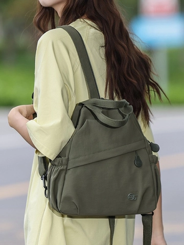 Zaino da Donna Leggero in Nylon Borsa a Tracolla Multifunzionale Plicsettata Idrorepellente Casual Borsa da Viaggio