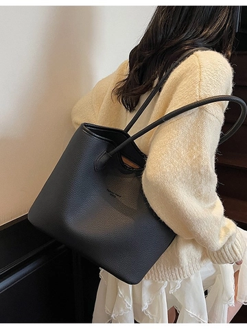 Bolso Tote de Gran Capacidad para Mujer Textura Litchi Cuero PU Moda Casual Bolso de Hombro Trabajo Conmutar Compras