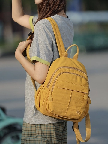 Zaino da Donna alla Moda in Nylon Grande Capacità Borsa da Viaggio Minimalista Casual Zainetto per Studenti Multitasca