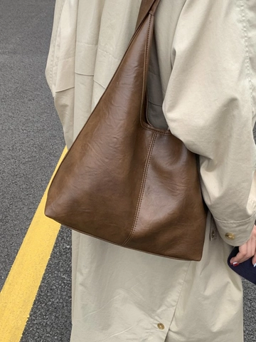 Vintage Große Kapazität PU Leder Tote Bag Für Damen Minimalistisch Hobo Umhängetasche Mit Verstellbarem Gurt Pendler Handtasche