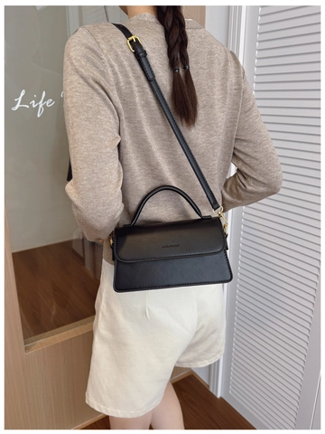 Vintage Women PU Leather Crossbody Bag Small Square Underarm Handbag With Top Handle Adjustable Shoulder Strap Commuting Bag