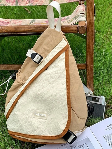 Borsa a Tracolla da Donna in Nylon alla Moda Borsa da Petto Casual Outdoor Color Block Leggera per Viaggi Trekking Ciclismo