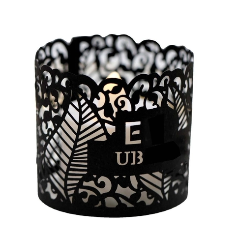 Laser Cut Paper LED Candle Wrapper Lampshade Hollow Out Lace Decoration For Wedding Birthday Festive Party Table Ornament