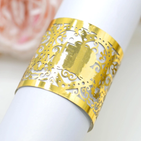 Ronds De Serviette En Papier Découpés Au Laser Design Cœur Ajouré Porte Serviettes En Papier Perlé Pour Décoration De Table Banquet Mariage