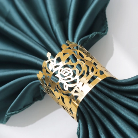 Laser Cut Rose Hollow Paper Napkin Ring Elegant Floral Buckle For Wedding Party Hotel Table Decoration