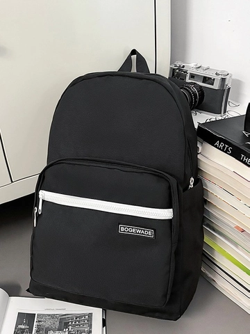 Sac à Dos pour Ordinateur Portable Grande Capacité Femme Simple Sac d'École en Nylon pour Étudiants Sac de Voyage