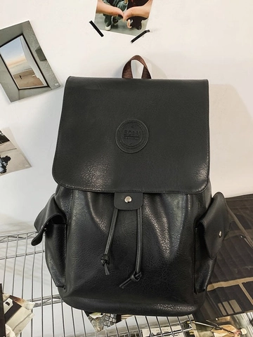 Zaino in Pelle PU Vintage Grande Capacità Cartella Scolastica per Studenti Zaino Casual per Laptop per Uomo Donna