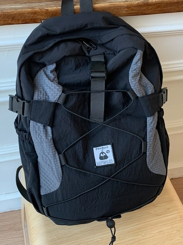 Sac à Dos en Nylon Léger pour Femmes Décontracté Couleur Contrastée Épissé Sac d'École Étudiant pour Voyage Quotidien