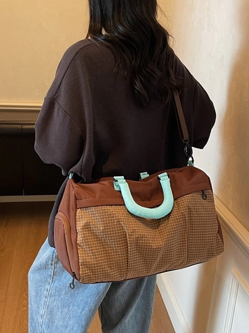 Large Capacity Travel Duffel Bag For Women Lightweight Fitness Sports Handbag With Shoe Compartment Weekender Travel Bag