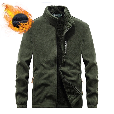 Giacca in Pile da Uomo Outdoor Casual Calda Ispessita Foderata in Sherpa Collo Alto Cerniera Lampo Tinta Unita Cappotto Sportivo Invernale