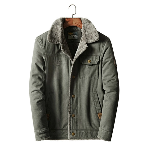 Giacca Imbottita in Cotone da Lavoro da Uomo Foderata in Pile Cappotto Invernale Ispessito Con Colletto in Sherpa Multitasche Giacca Casual
