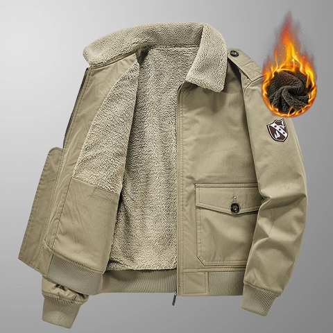 Giacca Invernale da Uomo Imbottita con Fodera in Pecora Parka in Pile Pesante Caldo Antivento Stile Workwear Cappotto Esterno