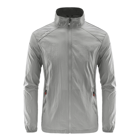 Heren Lichtgewicht Ademend Nylon Zonbescherming Jas UPF 50 Outdoor Vissen Fietsen Windbreaker Opstaande Kraag Bedrukt