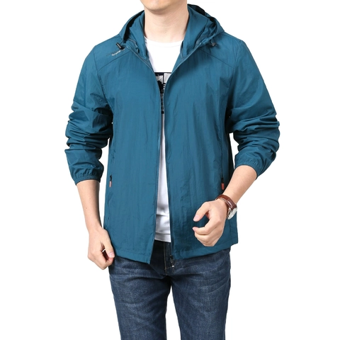 Heren Zonbeschermingsjas met Capuchon Zomer Sneldrogend Ademend Outdoor Windjack Grote Maten Visjas Casual Sportjas