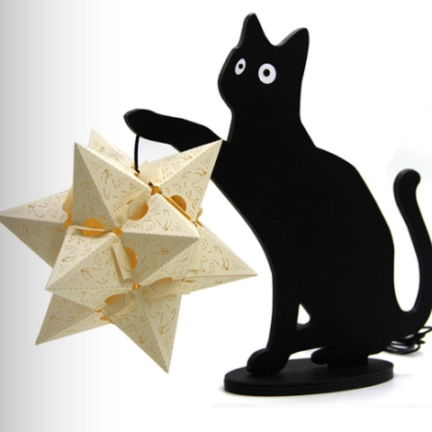 Creative 3D Paper Carving Lamp Black Cat Silhouette Star Night Light USB Powered Atmosphere Lamp For Home Bedroom Decor