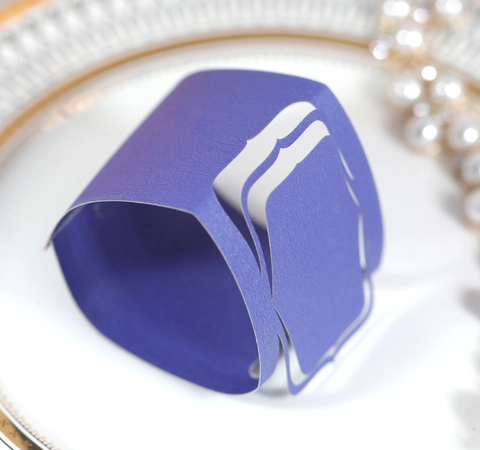Élégant Rond de Serviette en Papier Perlé Creux Découpé au Laser Style Européen Décoration de Table de Mariage Banquet Fournitures de Fête d'Hôtel