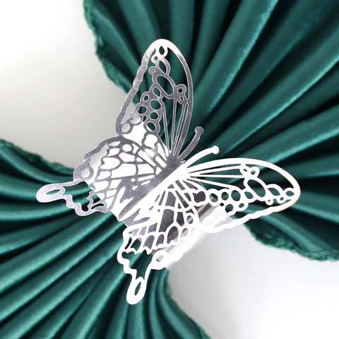 Hollow Out Butterfly Napkin Rings Pearlescent Paper Table Decoration For Wedding Banquet Party Dining Home Decoration