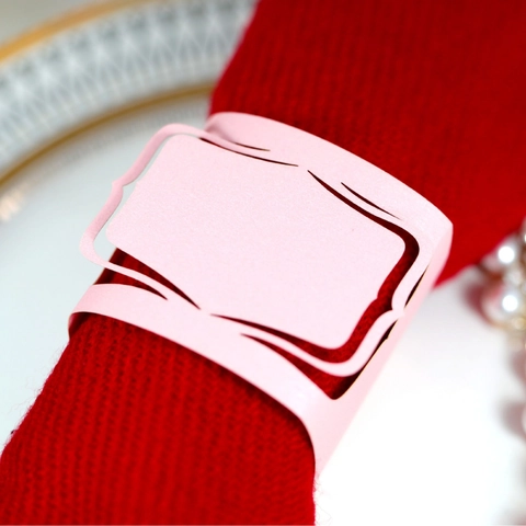 Laser Cut Paper Napkin Rings Hollow Out Lace Design Napkin Buckle For Wedding Banquet Dinner Party Table Decoration Elegant Name Place Card Holder