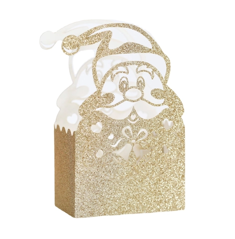 Glitter Gold Christmas Candy Box Laser Cut Hollow Gift Box Santa Reindeer Snowman Tree Wedding Party Favor Paper Boxes