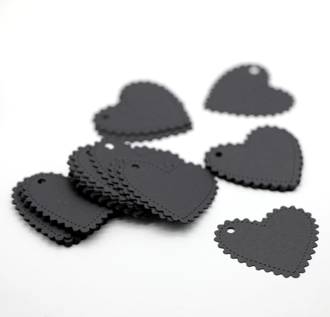 Etiquetas de Regalo con Forma de Corazón Papel Nacarado Borde Festoneado Corte Láser para Boda Día de San Valentín Decoración de Fiesta