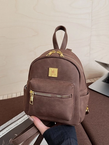 Mini Mochila de Cuero PU Retro para Mujer Bolso de Hombro Pequeño Multifuncional Mochila de Viaje para Uso Diario