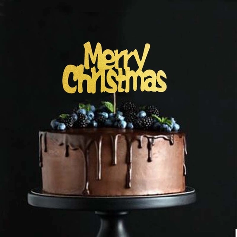 Merry Christmas Taarttopper Set Glitter Goud Alfabet Letters Feestdecoratie Voor Vakantie Kerstmis Taart Decor Benodigdheden