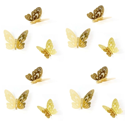 3D Riflettente Farfalla Cava Adesivi Murali Taglio Laser Farfalle Decorative Per La Casa Festa Matrimonio Decorazione Della Parete