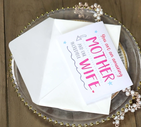 Mother's Day Greeting Card Watercolor Floral Laser Cut Pearlescent Paper Invitation Card For Mother Wife Birthday Thanksgiving Gift Card With Envelope