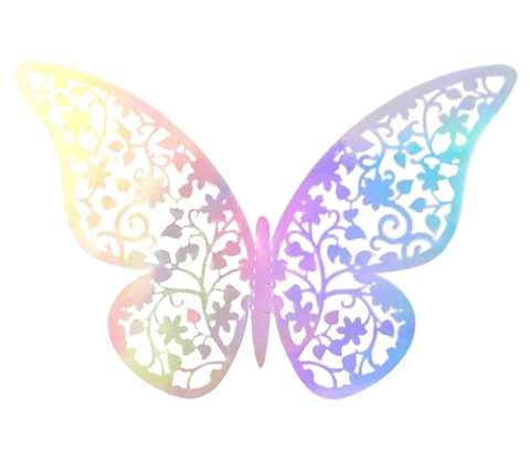 3D Hollow Butterfly Wall Stickers Double Sided Metallic Pearl Paper Laser Cut Decorative Decals For Home Wedding Party Decoration