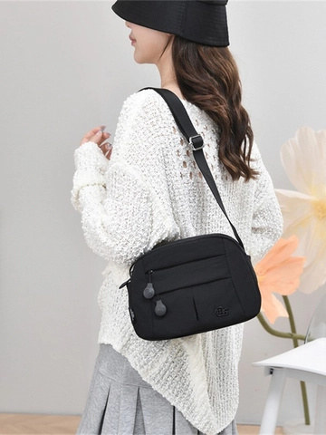 Borsa a Tracolla Casual da Donna in Nylon Leggera Multistrato con Cerniera Grande Capacità Idrorepellente per Pendolari Messenger Piccola Borsa Quadrata