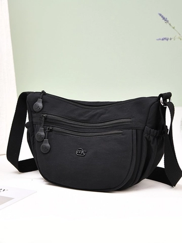 Women Lightweight Waterproof Nylon Crossbody Bag Casual Dumpling Messenger Bag Multi Pocket Shoulder Bag Travel Commute Handbag