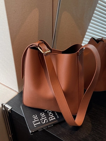 Bolso de Hombro de Cuero PU con Grano de Guijarro Minimalista para Mujer Retro Color Sólido Correa Ajustable Bolso Diario