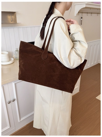 Retro Frosted Texture Large Capacity Tote Bag Minimalist PU Leather Shoulder Bag Casual Commuting Shopper Bag Solid Color Women Bag