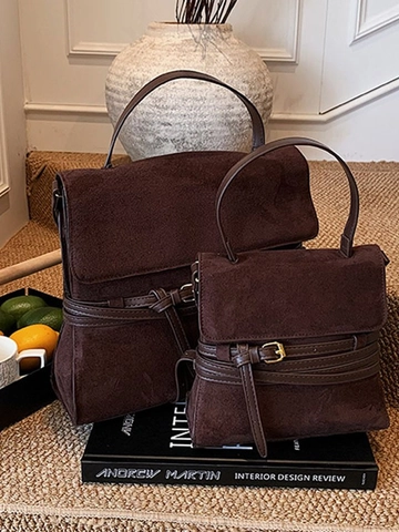 Vintage Matte Suede PU Backpack Large Capacity Multi-Functional Shoulder Bag Women Retro School Bag Casual Travel Handbag