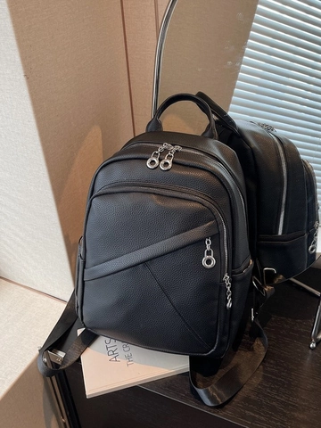 Damen Mode Litchi Muster PU Leder Rucksack Vielseitige Große Kapazität Student Schultasche Pendler Urban Reisetasche