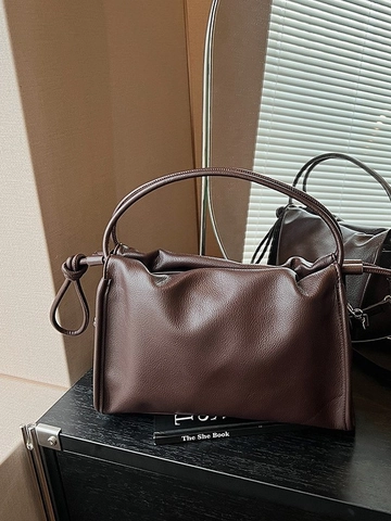 Borsa a Nuvola in Pelle PU Donna con Pieghe Grande Capacità Design di Nicchia Decorazione Nodo Spalla Tracolla Ascellare per Pendolare