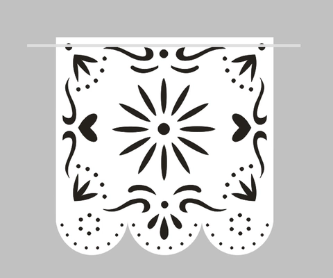 Guirnalda de Papel Cortado con Láser Blanco Bandera Floral Calada Decoración Colgante para Boda Fiesta Cumpleaños Celebración Hogar