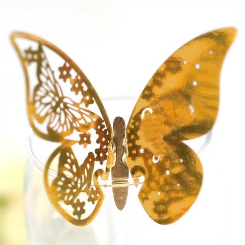 Laser Cut Hollow Butterfly Cup Place Cards Pearlescent Paper Decorative Seat Cards For Wedding Party Banquet Ornament