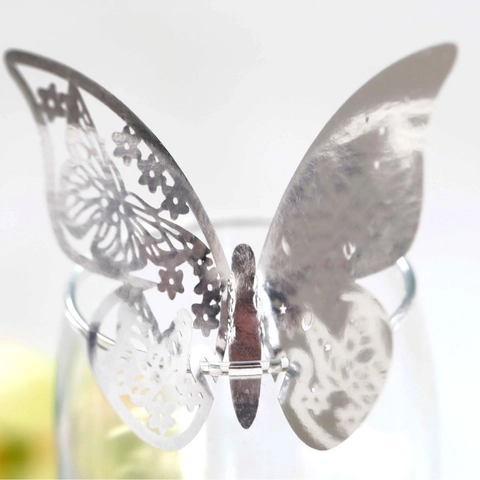 Laser Cut Hollow Butterfly Cup Place Cards Pearlescent Paper Decorative Seat Cards For Wedding Party Banquet Ornament