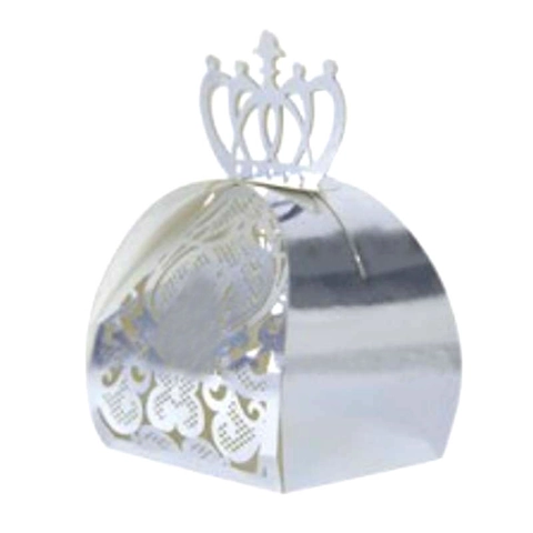 European Crown Laser Cut Hollow Candy Box Pearl Paper Reflective Mirror Gift Box For Wedding Party Celebration Favors
