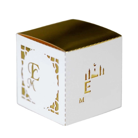Europäische Lasergeschnittene Hohlpapier Süßigkeitenschachtel Mit Buchstaben Moschee Silhouette Muster Geschenkbox Für Hochzeit Eid Party Dekoration
