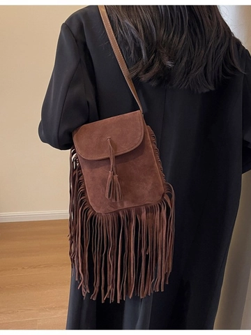 Borsa a Secchiello con Nappine in Pelle PU Boemia Vintage da Donna Piccola Borsa a Tracolla con Fibbia Magnetica Borsa Moda Quotidiana