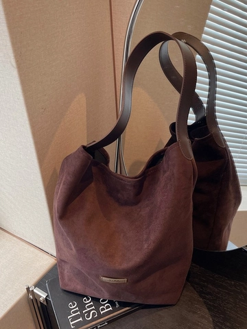 Vintage Mattiert PU Leder Eimertasche Für Damen Große Kapazität Schulter Umhängetasche Minimalistisch Pendeln Mode Handtasche