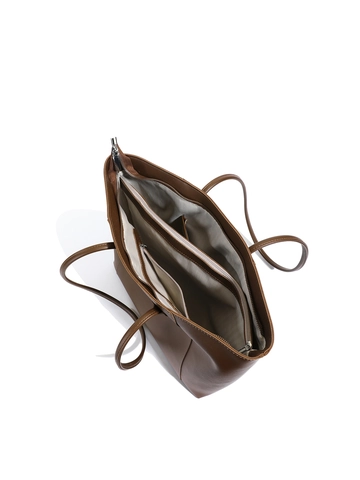 Grote Capaciteit PU Lederen Tote Bag Voor Dames Minimalistische Stedelijke Woon-werkverkeer Schoudertas Met Contraststiksels