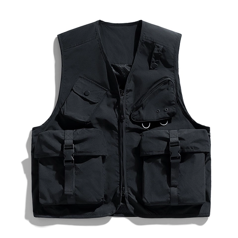 Men Women Multi-Pocket Utility Vest Lightweight Breathable Fishing Hiking Workwear Sleeveless Jacket Casual Outerwear