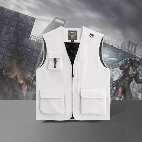 Gilet da Pesca All'aperto Multitasche da Uomo Asciugatura Rapida Senza Maniche in Mesh Traspirante Gilet Fotografico Casual Cargo