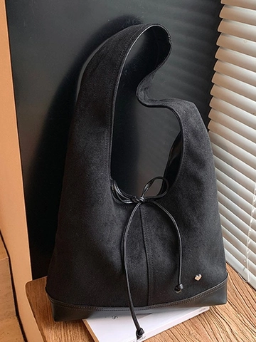 Damen Vintage Wildleder PU Schultertasche Große Kapazität Hobo Tote Bag Retro Dumpling Achseltasche Mit Schleife Herz Für Pendeln