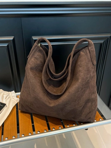 Large Capacity Faux Suede Hobo Bag For Women Vintage Leopard Print Tote Bag Soft Commuter Shoulder Bag Retro Style Satchel