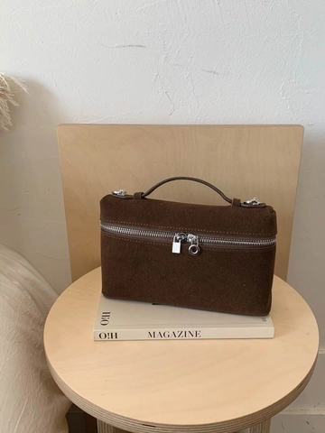 Damen PU Wildleder Textur Quadratische Umhängetasche Minimalistische Vintage Handtasche Mit Griff Silber Reißverschluss Schultertasche